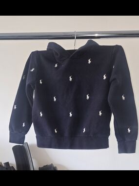 Polo by Ralph Lauren Navy Hoodie with White Pony Embroidery - Kids
